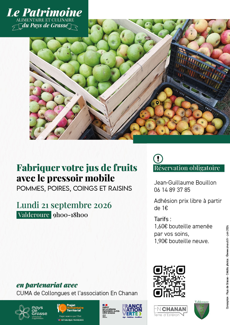 pressage fruits pays de grasse valderoure