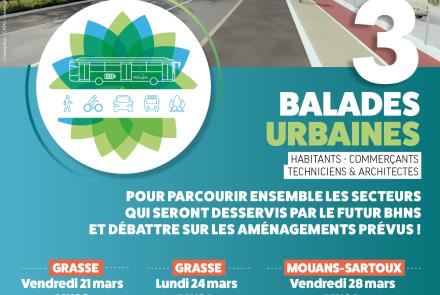 Balades urbaines BHNS Projet Bus Express Mouans-Sartoux Grasse
